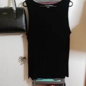 Chico's Size 3 Black Sleeveless Shell Blouse Classic Style